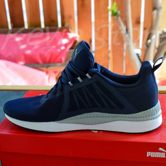 PUMA Mens Pacer Net Cage Trainers Sneakers Running Shoes Navy‎ main image 4